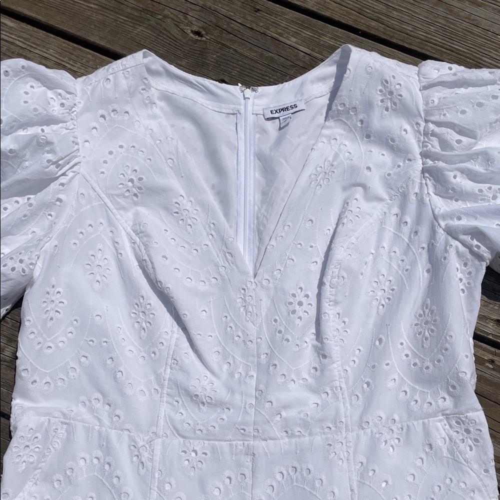 Express White Eyelet Romper - Picture 2 of 16